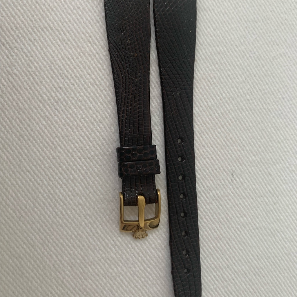 Rolex Black Leather Belt Bag With Gold Plated Buckle 16mm Lizard Unbranded